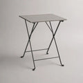 Quadratischer Klapptisch mit Aluminium-Lamellenplatte und Stahlgestell, Grau/Anthrazit, 60 × 60 × 71 cm