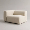 Loungesessel 1-Sitzer mit Bouclé-Bezug, abgerundete Form, Cremeweiß, 112 × 98 × 74 cm