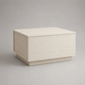 Rechteckiger Couchtisch aus MDF mit aufklappbarer Tischplatte und Stauraum, Cremeweiß, 80 × 60 × 45 cm