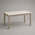 Rechteckiger Esstisch mit MDF-Tischplatte in Marmoroptik und Stahlgestell, Weiß/Grau/Beige, 120 × 70 × 75 cm