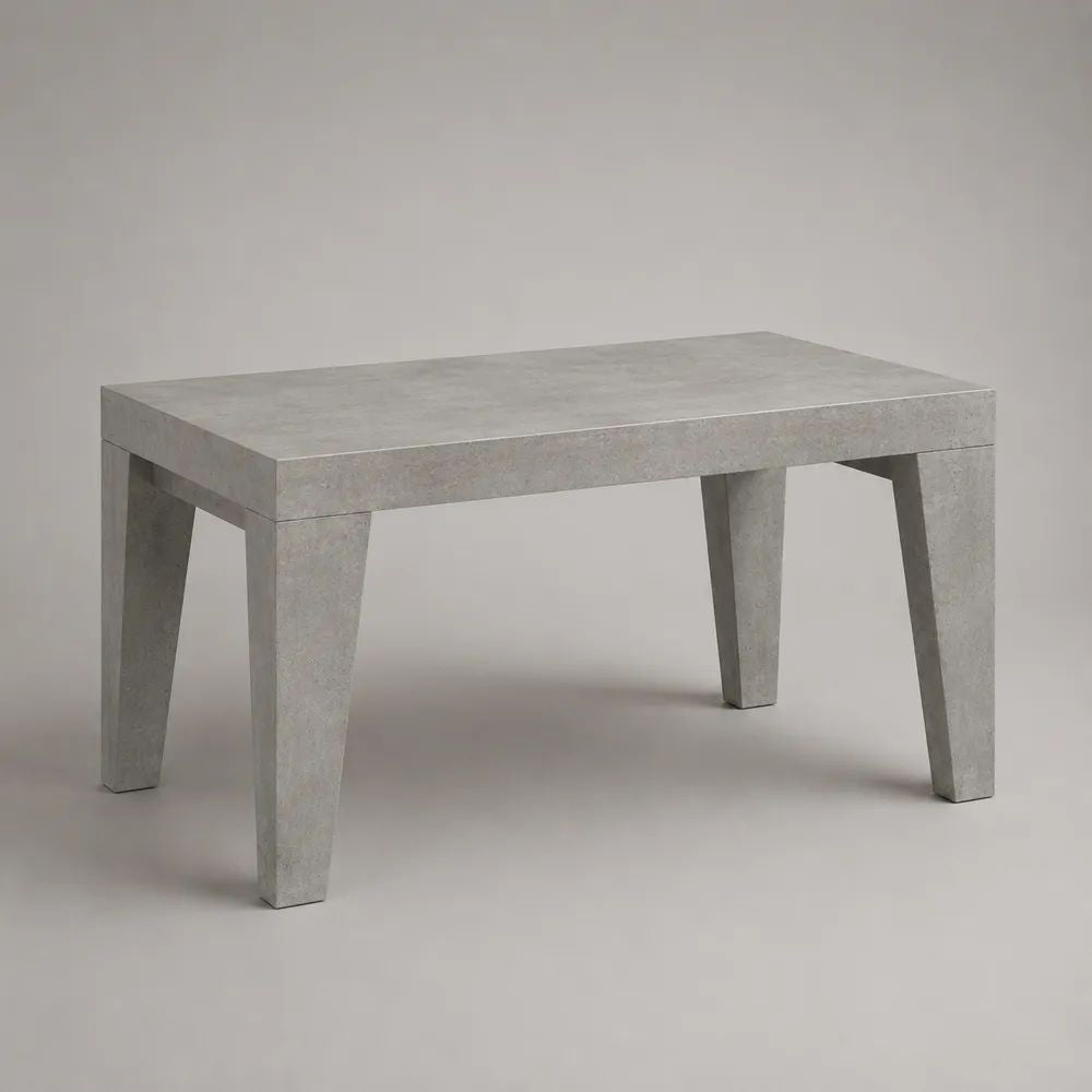 Rechteckiger Esstisch aus melaminbeschichteter Spanplatte, Grau in Betonoptik, 120 × 70 × 75 cm