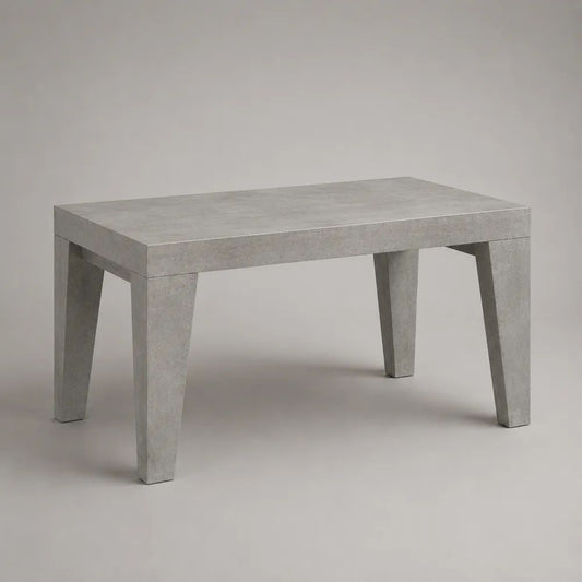 Rechteckiger Esstisch aus melaminbeschichteter Spanplatte, Grau in Betonoptik, 120 × 70 × 75 cm
