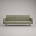 Geradliniges 3-Sitzer-Sofa mit Polyesterbezug und Massivholzfüßen, Salbeigrün, 195 × 78 × 82 cm