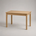 Quadratischer Esstisch aus MDF mit Eichenfurnier und Kautschukholz, Natur, 80 × 80 × 75 cm